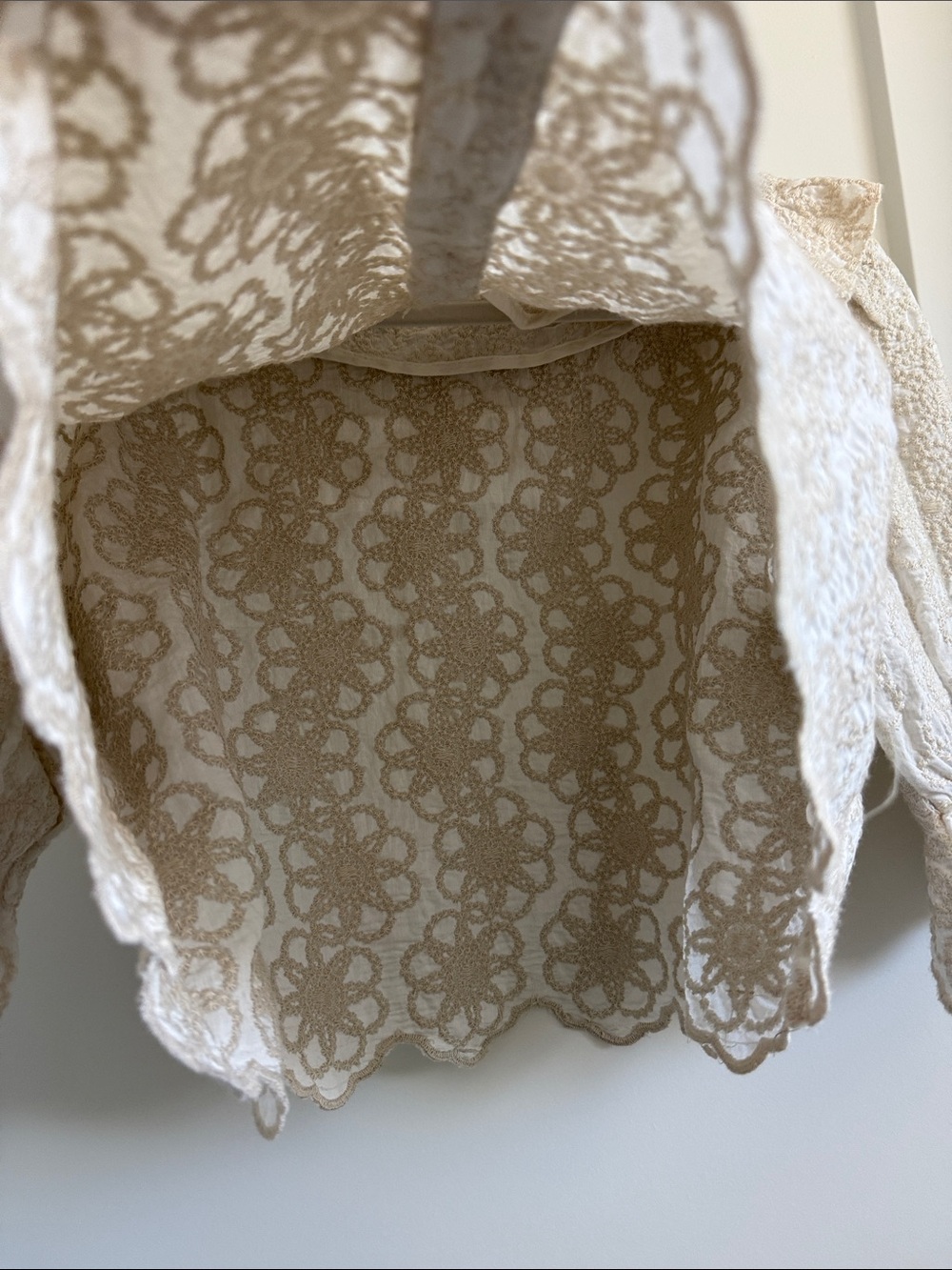 Jaded Gypsy Ivory Textured Ruffle Button-Up crop jacket - Picture 7 of 8